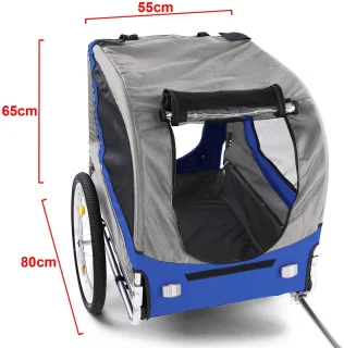 Hondenfietskar Fietskar Hond Mand Hondenkar Opvouwbaar Blauw / Grijs Tot 40 KG