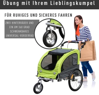PawHut 2 in 1 hondenaanhanger fietskar jogger vlag regenhoes voor honden 4 kleuren D00-051