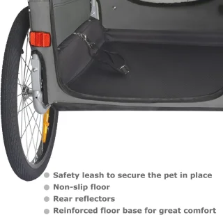 Premium hondenfietskar en jogger 2-in-1 voor kleine en middelgrote honden - grijs