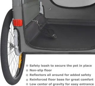 Premium hondenfietskar en jogger 2-in-1 voor kleine en middelgrote honden - grijs