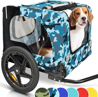 De Aurixi Hondenfietskar Fietsaanhanger - Militair Blauw in één oogopslag