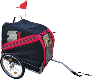 BRASQ Hondenfietskar Rood/Zwart 40kg Opvouwbaar