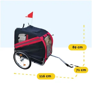 BRASQ Hondenfietskar Rood/Zwart 40kg Opvouwbaar
