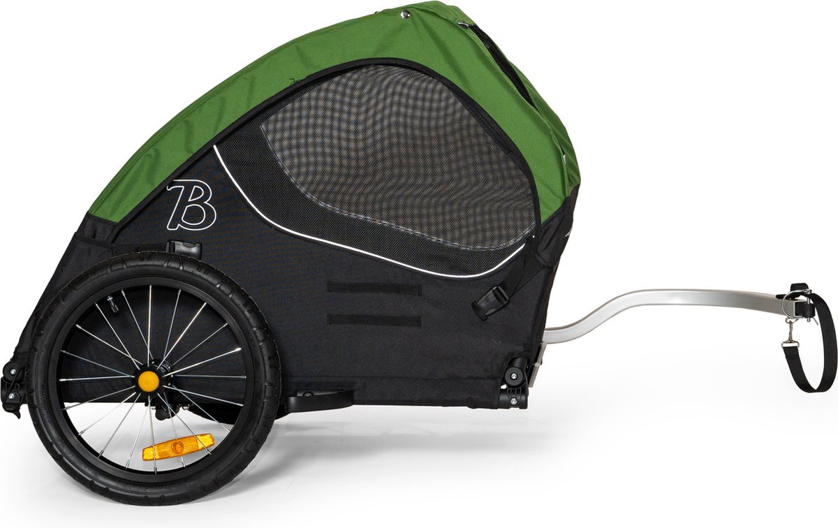 Wat vinden we goed aan de Burley Tail Wagon Hondenfietskar Groen/Zwart