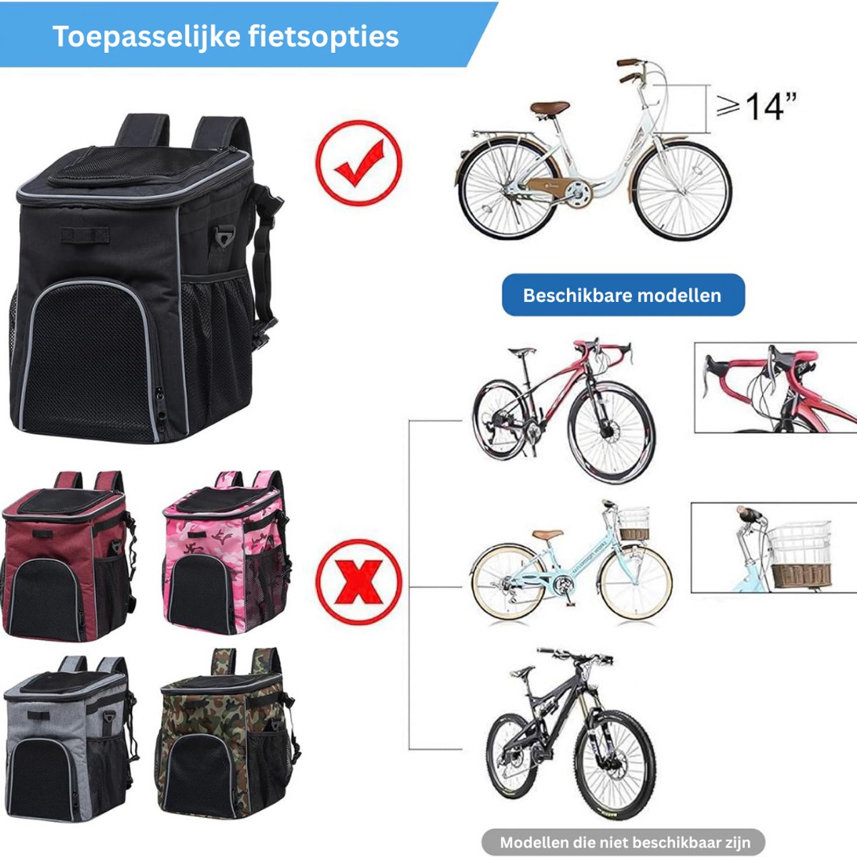 CLGP Hondenfietsmand voor Elektrische Fiets Fietsman Kleine Hond