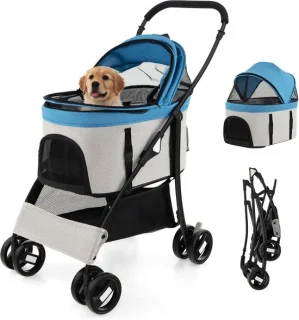 COSTWAY 3-in-1 hondenbuggy blauw review
