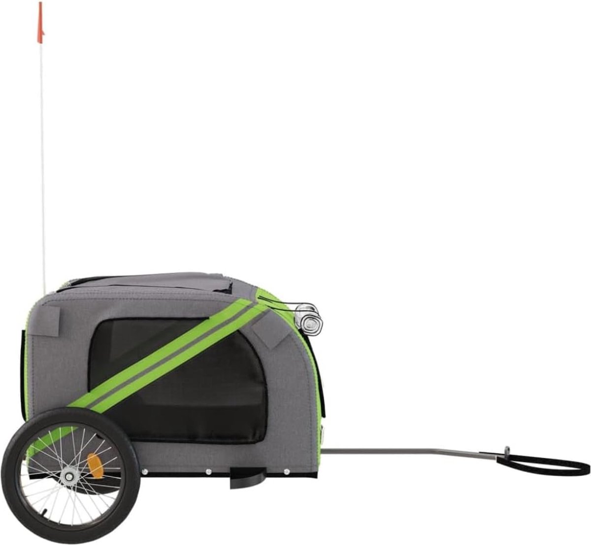 Wat vinden we goed aan de DD Hondenfietskar Greon 134x69x74cm