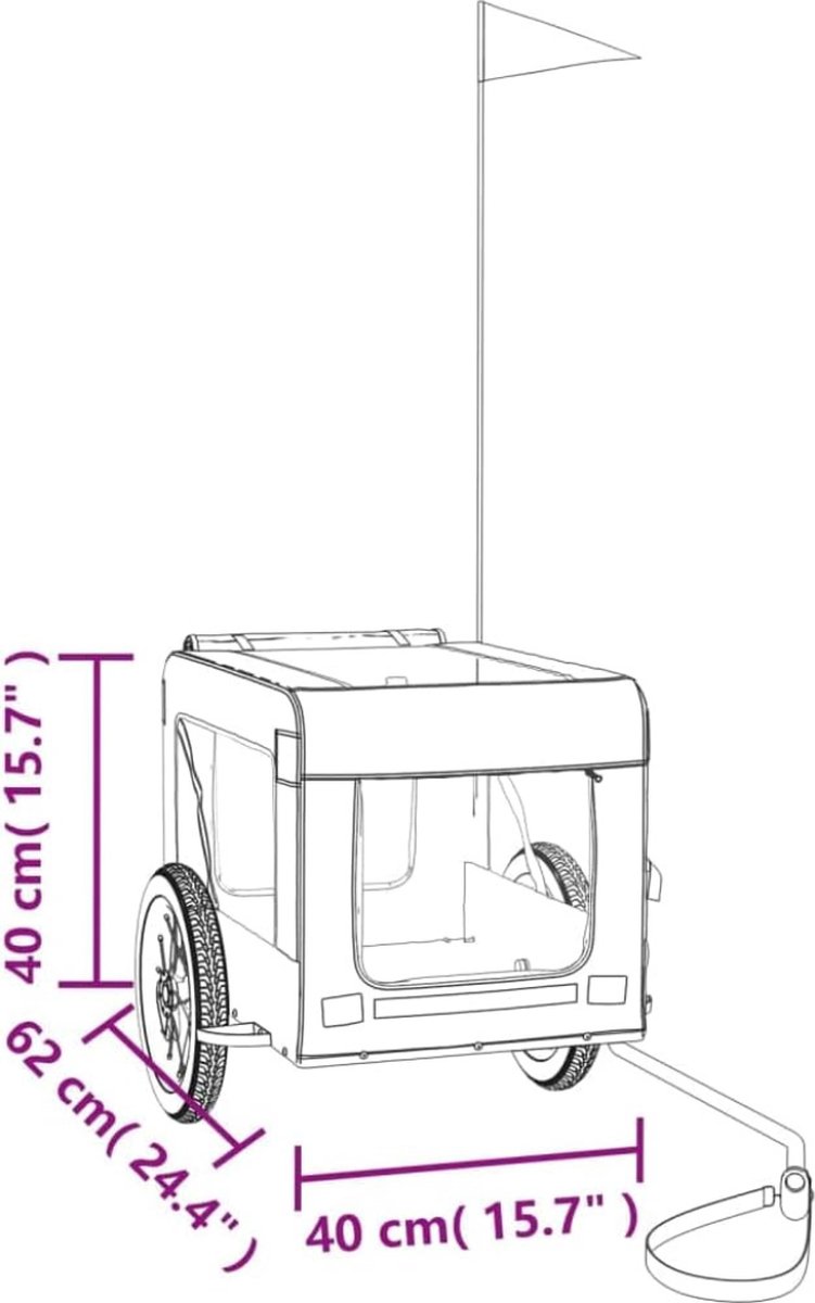 DD Hondenfietskar Opvouwbaar Oranje 55x120x53cm