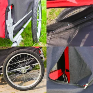 DD Hondenfietskar Opvouwbaar Rood 130x70x78cm