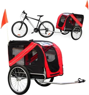 De DnA® Hondenfietskar Rood/Zwart 130x70x78 cm in één oogopslag