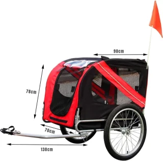 Wat vinden we goed aan de DnA® Hondenfietskar Rood/Zwart 130x70x78 cm