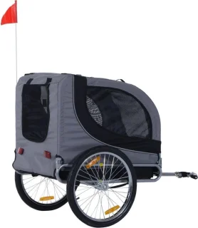 Doggy Liner Luxe Hondenfietskar Inklapbaar Zwart/Grijs