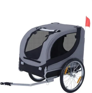 Doggy Liner Luxe Hondenfietskar Inklapbaar Zwart/Grijs