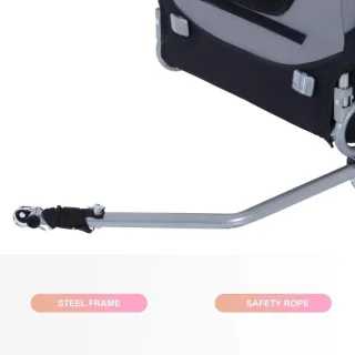 Doggy Liner Luxe Hondenfietskar Inklapbaar Zwart/Grijs