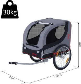 Doggy Liner Luxe Hondenfietskar Inklapbaar Zwart/Grijs