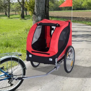 Doggy Liner Luxe Hondenfietskar Rood/Zwart