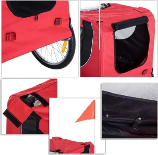 Doggy Liner Luxe Hondenfietskar Rood/Zwart