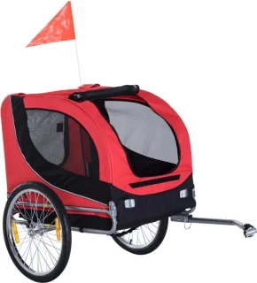 Doggy Liner Luxe Hondenfietskar Rood/Zwart