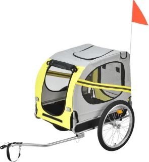Fietskar 138x71x90 cm 26 kg geel/grijs/zwart