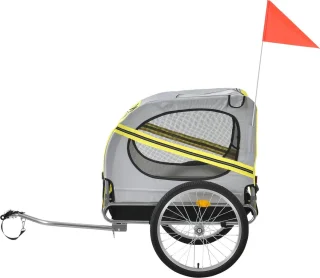 Fietskar 138x71x90 cm 26 kg geel/grijs/zwart