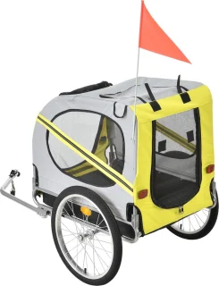 Fietskar 138x71x90 cm 26 kg geel/grijs/zwart