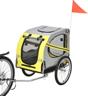 Fietskar 138x71x90 cm 26 kg geel/grijs/zwart
