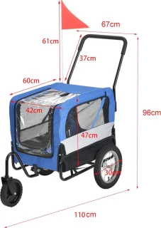 Fietskar Buggy Blauw Zwart 20kg