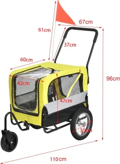 Fietskar Buggy Geel Zwart 20 kg