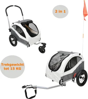 Fietskar Buggy Hond 2-in-1 Tot 15 KG