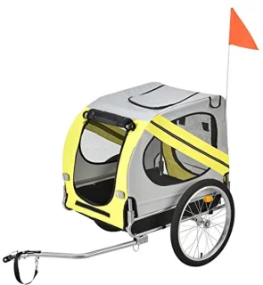 Fietskar Fietsaanhanger 138x71x90 cm Geel/Grijs/Zwart