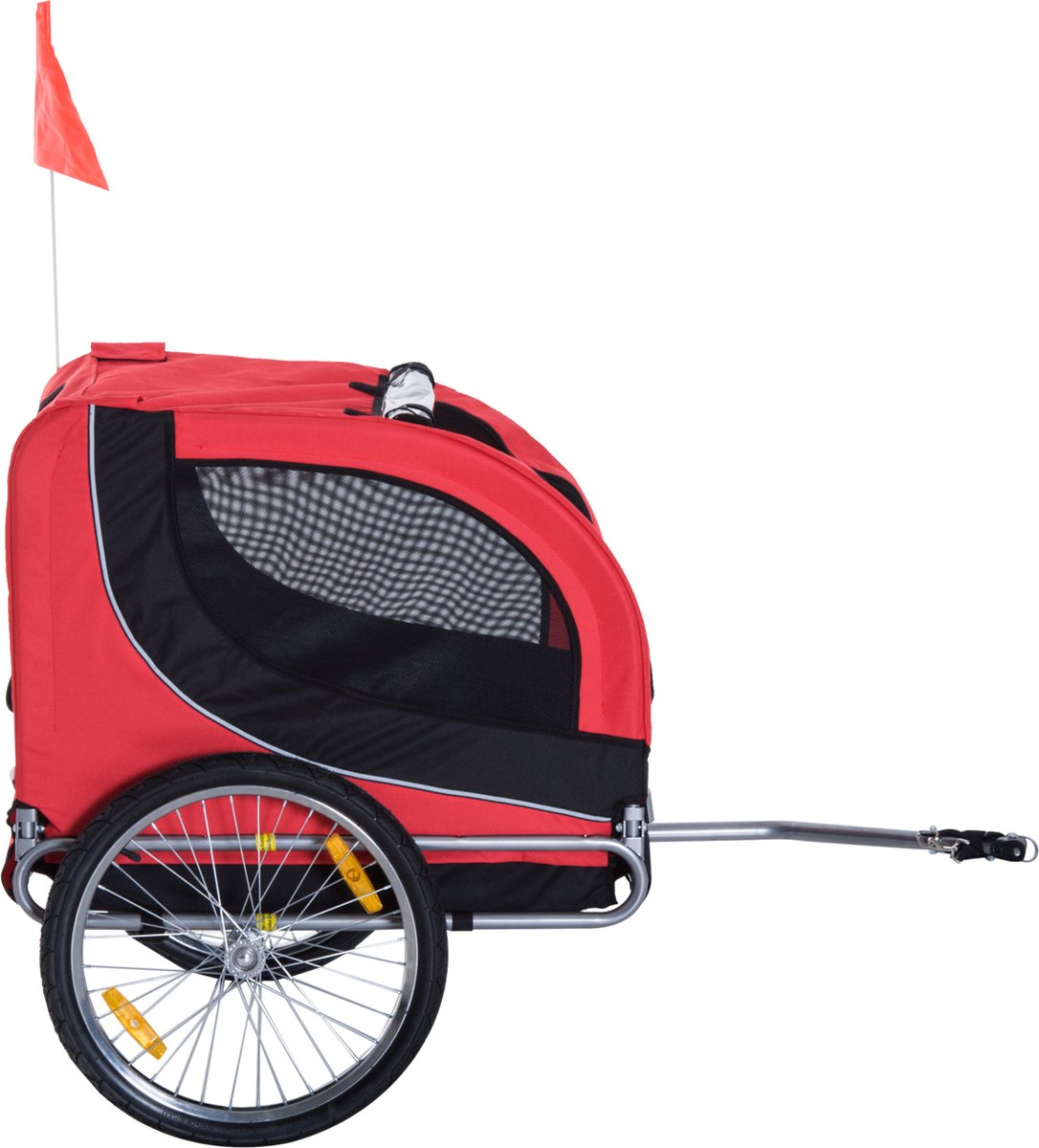 Fietskar Hondenfietskar Rood/Zwart 130x90x110 cm