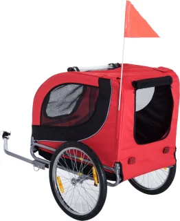 Fietskar Hondenfietskar Rood/Zwart 130x90x110 cm