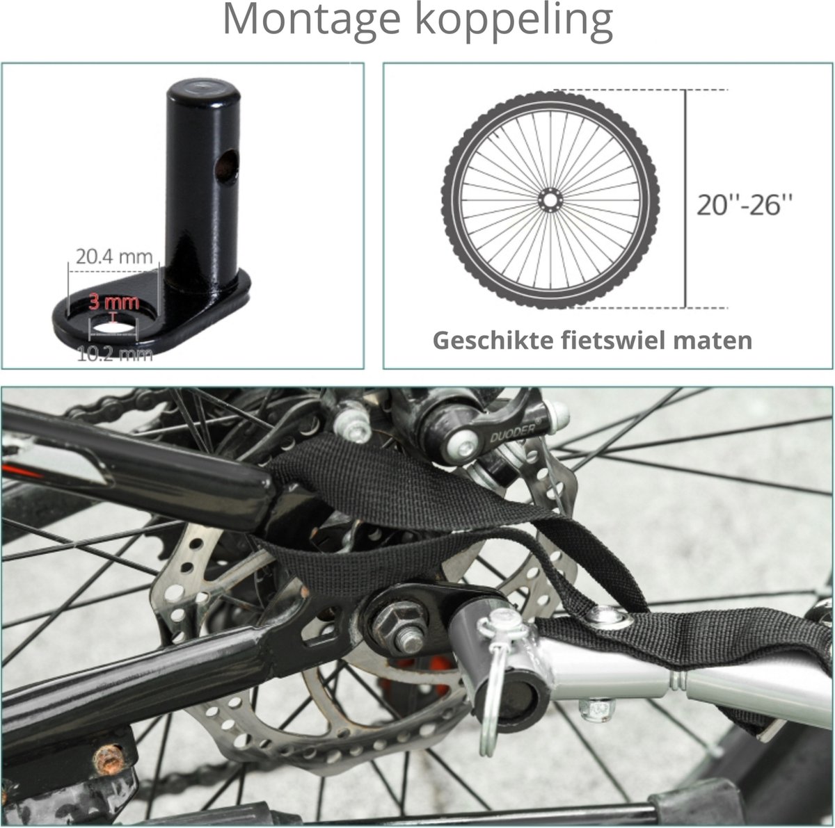 Fietskar Hondenfietskar Rood/Zwart 130x90x110 cm