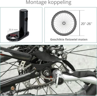 Fietskar Hondenfietskar Rood/Zwart 130x90x110 cm