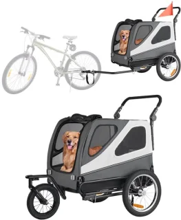 Veelzijdige hondenfietskar: comfortabel, veilig en eenvoudig in gebruik