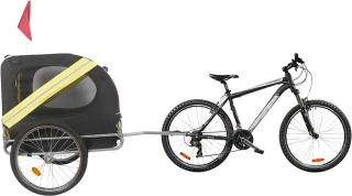 Fietskar voor Honden Zwart-Geel