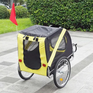 Fietskar voor Honden Zwart-Geel