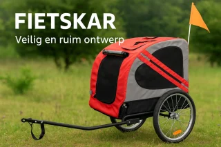 Flamingo Hondenfietskar Rood/Grijs 80x57x64 cm