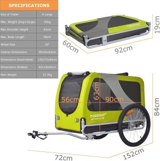 Wat vinden we goed aan de Grote hondenfietskar - groen/zwart