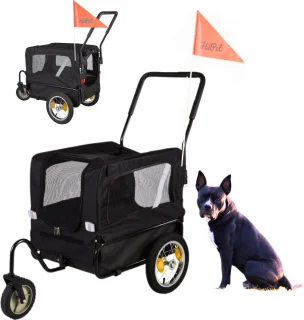 HiPet Hondenfietskar M Zwart/Grijs Max 20 kg