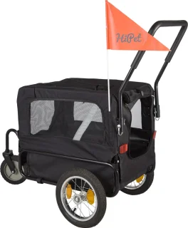 HiPet Hondenfietskar M Zwart/Grijs Max 20 kg