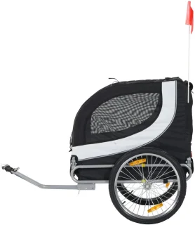 Honden Fietskar Wit/Zwart L130xB73xH90 cm