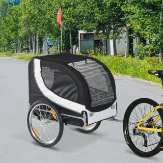 Honden Fietskar Wit/Zwart L130xB73xH90 cm