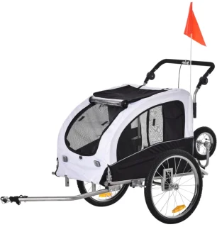 Honden Fietskar Wit/Zwart L155xB83xH108 cm
