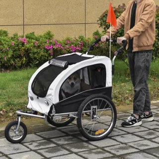 Honden Fietskar Wit/Zwart L155xB83xH108 cm