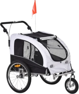 Honden Fietskar Wit/Zwart L155xB83xH108 cm