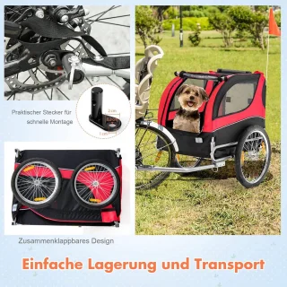 Hondenaanhanger Fiets 40 kg Inklapbaar