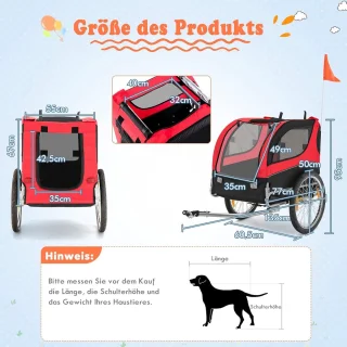 Hondenaanhanger Fiets 40 kg Inklapbaar