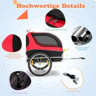 Hondenaanhanger Fiets 40 kg Inklapbaar