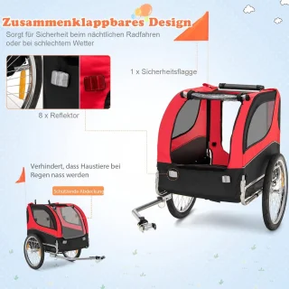 Hondenaanhanger Fiets 40 kg Inklapbaar